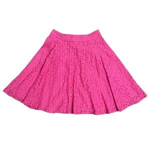 Lilly Pulitzer Vibrant Pink Lace Skater Skirt Size 0